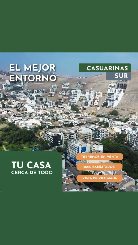 Áreas del proyecto de lotes Casuarinas Sur en Surco